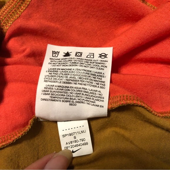 Nike Dri Fit Pink & Mustard Colorblock Racerback Keyhole Tank Top Size Small - Picture 6 of 6